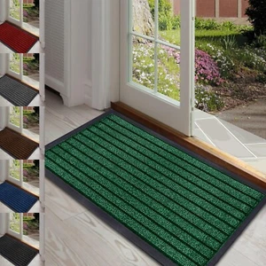 Heavy Duty Non Slip Rubber Backed Door Mat Indoor Out Door Hallway Runner Rugs - Picture 1 of 12