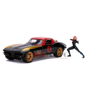 Chevrolet Corvette 1966 Jada y Black Widow figura Marvel 1/24 coche fundido a presión 31749 - Imagen 1 de 6