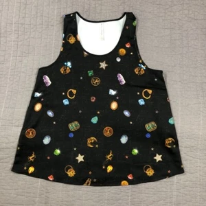 Camiseta sin mangas Fabletics Pijama Mujer Mediana Negra Zodiaco Estrellas Joyas Eco Satén para Dormir - Imagen 1 de 24