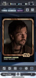 Topps Star Wars Digital Card Trader Orange Cassian Andor 2018 Anniversary Insert - Picture 1 of 1