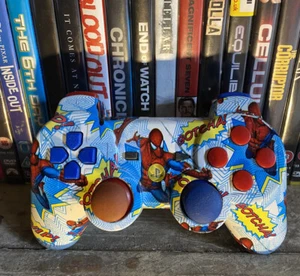 Hydro Dipped Spiderman Comic PS3 Wireless DualShock 3 Controller PlayStation Pad - Picture 1 of 9