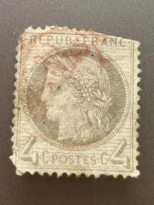 FRANCE YT#52 hinged 4c Stamp. Classic French Stamps 1800s. Antique - Picture 1 of 2