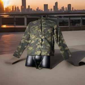C&C California Women's Army Camo Mock Neck Full Zip Lyocell Utility Jacket XS - Picture 1 of 6