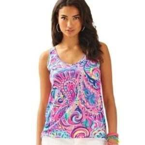 Lilly Pulitzer Kinsey Tank Multi Psychedelic Sunshine Größe Large - Bild 1 von 5