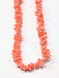 Vintage Agate Chip Necklace Imitation Pink Coral Beachy Bohemian Boho - Picture 1 of 9