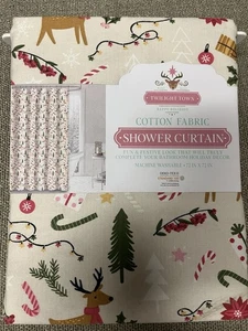 Tenda da doccia in cotone Twilight Home Happy Holiday - Foto 1 di 3