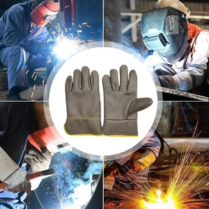 Thick Labor Gloves Cowhide Safety Gloves New Welding Gloves - Picture 1 of 12
