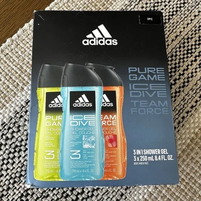ADIDAS AFTER SPORT 3in1 Hydrating Shower Gel 250ml 3 PACk - Image 1 of 2