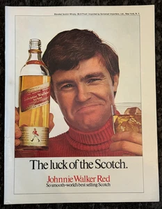 Johnnie Walker Red Label Whiskey - Pubblicità vintage stampa liquore scozzese 1970 - Foto 1 di 1