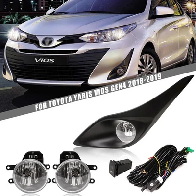 For Toyota Yaris Vios 2018-2019 Front Bumper Fog Lamp Foglight Set Switch+Wiring - Image 1 of 4