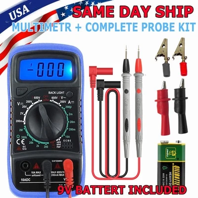 Digital Multimeter AC DC Voltmeter Ammeter Ohmmeter Volt Tester Meter XL830L KIT - Image 1 of 4