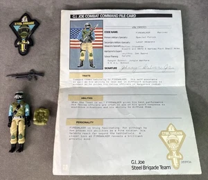 Vintage G.I. Joe Steel Brigade v1D Figur mit Karteikarte, Waffe, Patch & Rucksack - Bild 1 von 20