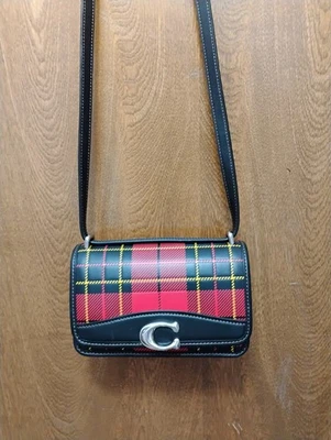 Mini Bolso de Hombro Coach CG 178 Bandit Bandolera Escocesa Estampado a Cuadros Cuero Foto 1 de 4