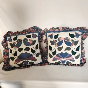 Juego de 2 almohadas de edredón Cottagecore Love Birds 14" x 14" - Imagen 1 de 7