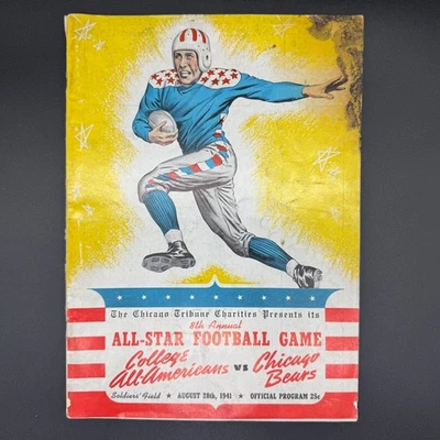 1941 COLLEGE ALL-AMERICANS VS. CHICAGO BEARS FOOTBALL PROGRAM, FAIR CONDITION - Image 1 of 4