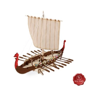 Youngmodeler Viking Ship 3D Wooden Model Kit DIY Self-Assembly Craft Kit - Picture 1 of 5