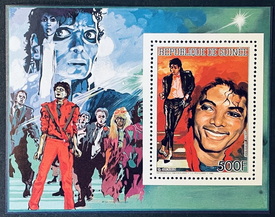SELLOS DE GUINEA MICHAEL JACKSON S/S 1996 MNH THRILLER ARTISTA CANTANTE POP MÚSICA Foto 1 de 1