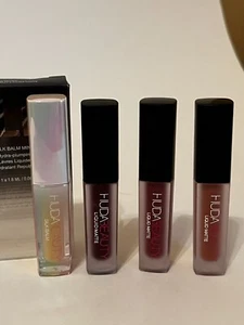 Huda beauty - Wild Liquid Matte and Silk Balm Minis, 3 rossetti liquidi e 1 balsamo - Foto 1 di 6