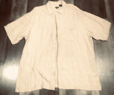 Camisa Van Heusen Para Hombre XXL Alta Beige Manga Corta Abotonada Adulto Comodidad Foto 1 de 4