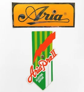 ARIA GUITAR DEALER STICKERS and ARIA PRO 2 Guitar Store Tag Vtg 1990s LOT Of 2 - Bild 1 von 5