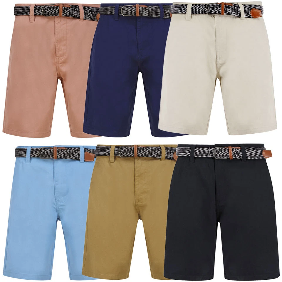Tokyo Laundry Mens Chino Shorts with Belt Cotton Summer Smart Casual Regular Fit - Image 1 of 1