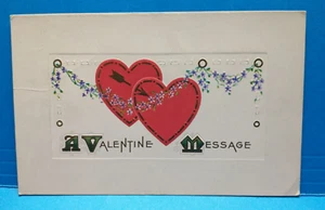 Valentine's Day, A Valentine Message PC vintage embossed Postcard - Picture 1 of 2