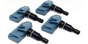 Set of 4 TPMS 433mhz Tire Pressure Sensors w/Black Aluminum Valve Stems for T... - Picture 1 of 2
