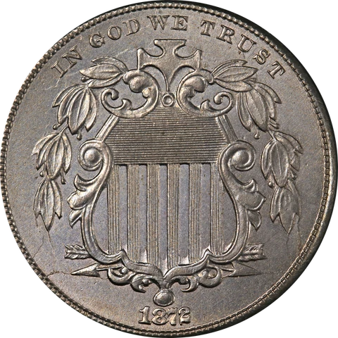 1872 Shield Nickel Choice BU Details Great Eye Appeal Strong Strike Cover