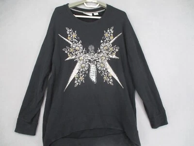 Sass & Bide Jumper Womens Small Black Embellished Sequinned Beaded Long Sweater — 第 1/4 张图片