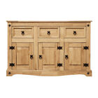 Corona Sideboard 3 Door 3 Drawer Mexican Solid Waxed Pine Furniture Storage Unit