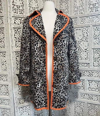 Vintage cheetah print jacket with orange trim size small medium - Image 1 of 4