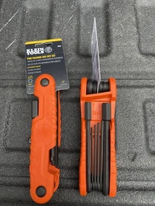 2X New Klein 70550 Pro Folding Hex Key Set, 11 Fractional Inch-Sized Keys - Picture 1 of 11