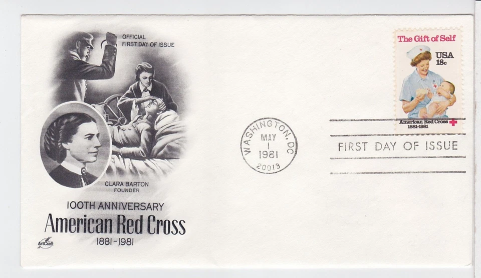 TurtlesTradingPost- American Red Cross- 1981 - FDC #1910- Artcraft Cachet - Image 1 of 1