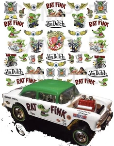 1:64 WATER-SLIDE DECALS FOR HOT WHEELS, MATCHBOX, SLOT CAR: - Picture 1 of 9