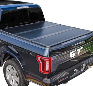 Hard Folding Truck Bed Tonneau Cover Compatible with Chevy Silverado & GMC Sierr - Picture 1 of 8