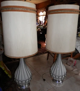 Lightcraft of California MCM RARE Table Lamp Pair Murano Hand Blown - Picture 1 of 18