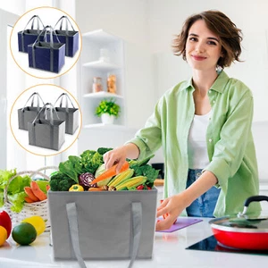 3Pcs Grocery Bags Reusable Grocery Tote Collapsible Large Capacity Grocery Bags☣ - Picture 1 of 12