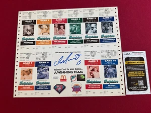 Dan Marino, "Autographed" (JSA) "Unused" 1994 Season Ticket Sheet (Scarce) - Picture 1 of 1