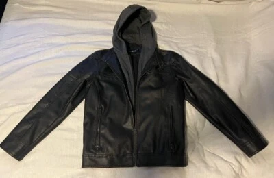 Black Rivet_Men's_Jacket w/ Removable Grey Lining & Hood_Size S_cHECK iT_ - Image 1 of 4