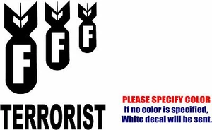 "Pegatina de calcomanía de vinilo - antiterrorista #03 terrorismo coche camión parachoques ISIS JDM 6" - Imagen 1 de 3