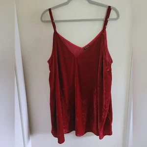 Torrid Red Velvet Velour Whimsigoth Boho Flowy Sleeveless V Neck Tank Top 3X - Picture 1 of 6