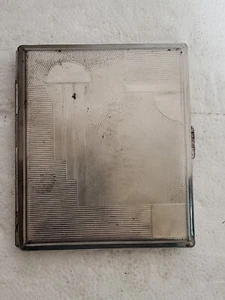 Vintage Art Deco Cigarette Case Engravable Made in West Germany 3.5 x 3" - Picture 1 of 5