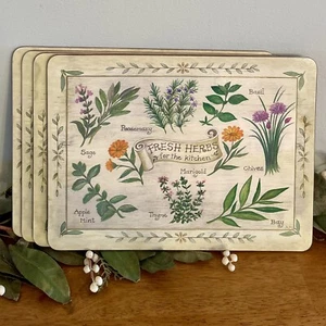 Creative Tops Cork-Backed Placemats Green Fresh Herbs For The Kitchen Set Of 4 - Picture 1 of 10