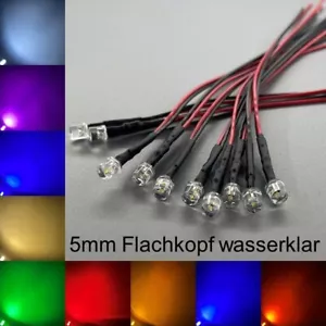 Testa piatta cablata 5mm LED impermeabile tutti i colori 5mm resistenze LED - Foto 1 di 3