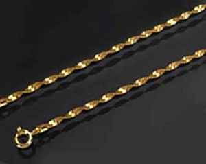 AMD, GOLD DOUBLE . Singapur Armband 17-18-20-21 cm Armkette gedreht vergoldet - Bild 1 von 2