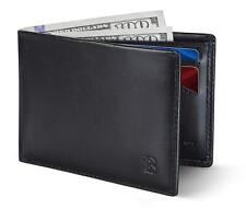 Mens Slim Bifold Wallet RFID Blocking Minimalist Front Pocket Full Grain Leat...