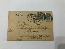 CARTOLINA POSTKARTE DEUTSCHES REICH EISENACH BAHNPOST VS ROMA 1905