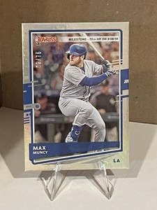 2020 Panini Donruss Milestone Stat Line Silver Refractor /75 Max Muncy #99