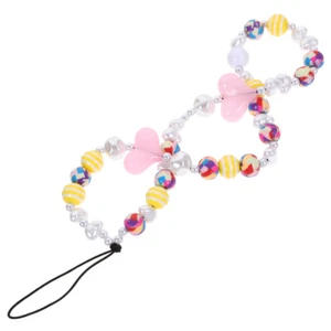 Beaded Heart Phone Charm Phone Lanyard Wrist Strap Cellphone Chain Strap for - Zdjęcie 1 z 12