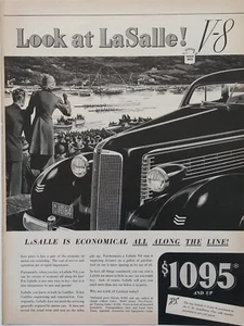 Anuncio impreso de automóvil LaSalle 1937 vintage. LaSalle es económico todo el tiempo li - Imagen 1 de 1